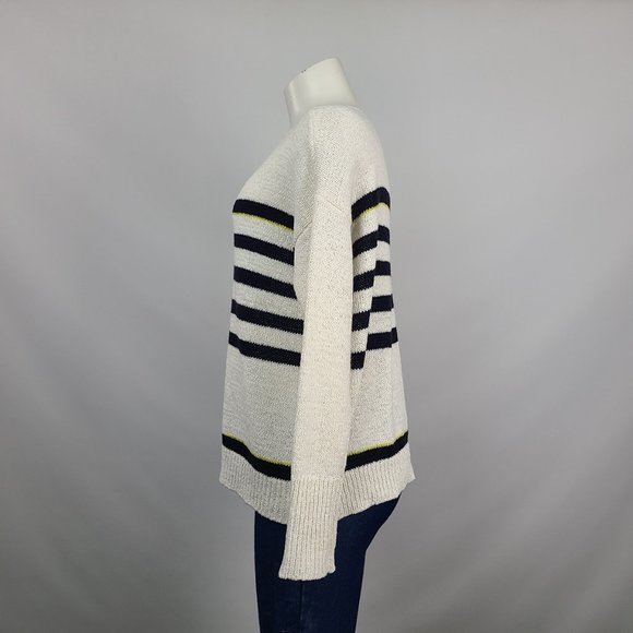 LOFT Cream and Navy Striped Sweater - Picture 5 of 12